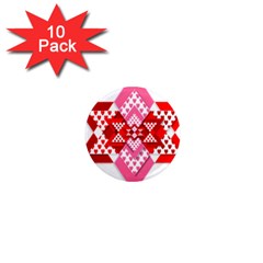 Valentine Heart Love Pattern 1  Mini Magnet (10 Pack) 