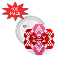 Valentine Heart Love Pattern 1 75  Buttons (100 Pack) 