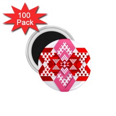 Valentine Heart Love Pattern 1 75  Magnets (100 Pack) 