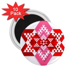 Valentine Heart Love Pattern 2 25  Magnets (10 Pack) 