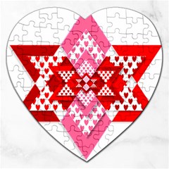 Valentine Heart Love Pattern Jigsaw Puzzle (heart)