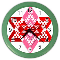 Valentine Heart Love Pattern Color Wall Clocks