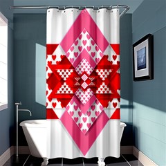 Valentine Heart Love Pattern Shower Curtain 36  X 72  (stall) 