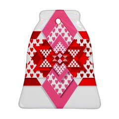 Valentine Heart Love Pattern Bell Ornament (two Sides)