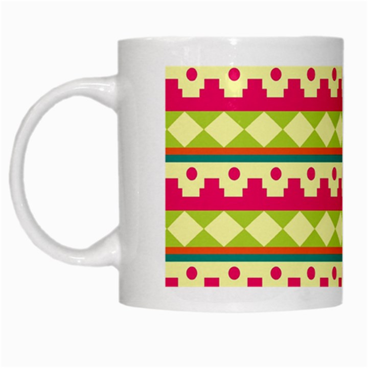 Tribal Pattern Background White Mugs