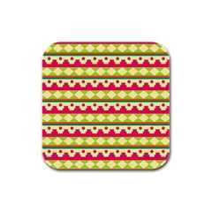 Tribal Pattern Background Rubber Square Coaster (4 Pack) 