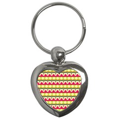 Tribal Pattern Background Key Chains (heart)  by Amaryn4rt