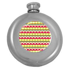 Tribal Pattern Background Round Hip Flask (5 Oz)