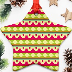 Tribal Pattern Background Star Ornament (two Sides)