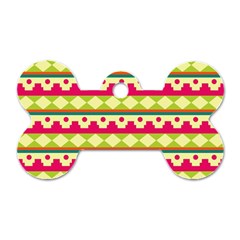 Tribal Pattern Background Dog Tag Bone (two Sides)