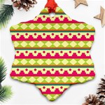 Tribal Pattern Background Snowflake Ornament (Two Sides) Front