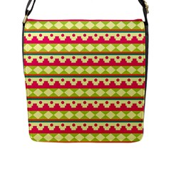 Tribal Pattern Background Flap Messenger Bag (l) 