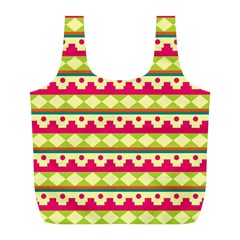 Tribal Pattern Background Full Print Recycle Bags (l) 