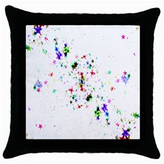 Star Structure Many Repetition Throw Pillow Case (black)