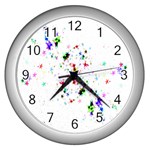 Star Structure Many Repetition Wall Clocks (Silver)  Front