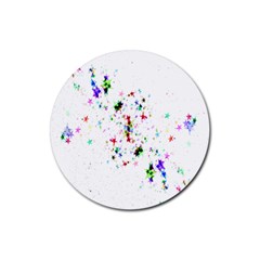 Star Structure Many Repetition Rubber Round Coaster (4 Pack)  by Amaryn4rt