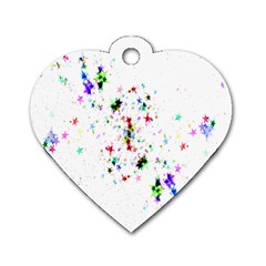 Star Structure Many Repetition Dog Tag Heart (one Side)