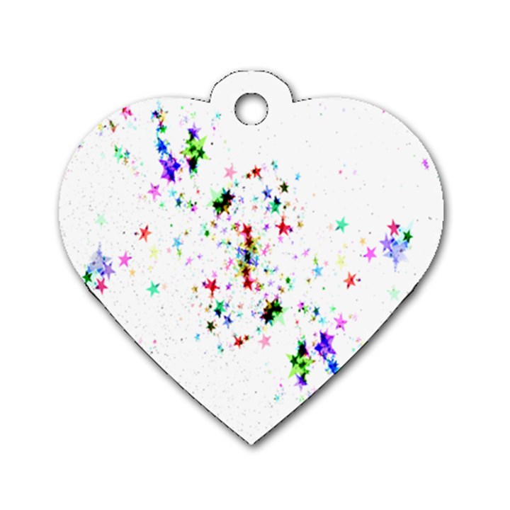 Star Structure Many Repetition Dog Tag Heart (One Side)