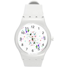 Star Structure Many Repetition Round Plastic Sport Watch (m) by Amaryn4rt