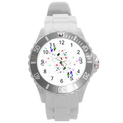 Star Structure Many Repetition Round Plastic Sport Watch (l)