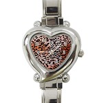 Tiger Motif Animal Heart Italian Charm Watch Front