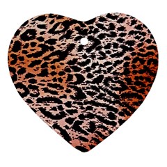 Tiger Motif Animal Heart Ornament (two Sides) by Amaryn4rt