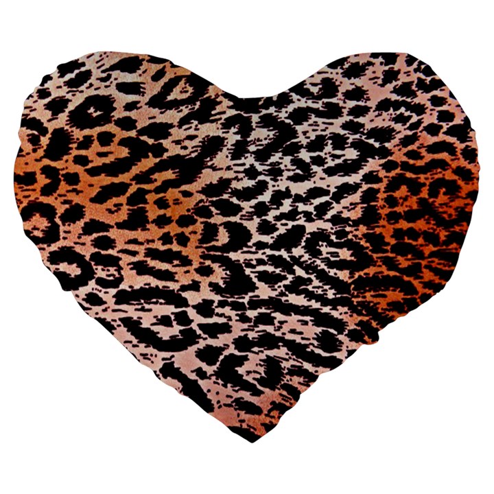 Tiger Motif Animal Large 19  Premium Flano Heart Shape Cushions