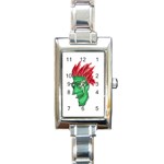 Crazy Man Drawing  Rectangle Italian Charm Watch Front