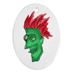 Crazy Man Drawing  Ornament (oval)