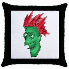 Crazy Man Drawing  Throw Pillow Case (black)