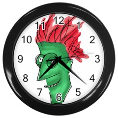 Crazy Man Drawing  Wall Clocks (black)