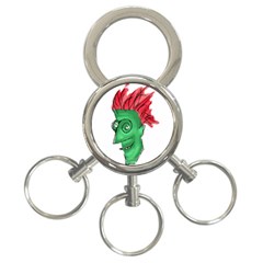 Crazy Man Drawing  3-ring Key Chains by dflcprintsclothing