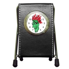 Crazy Man Drawing  Pen Holder Desk Clocks