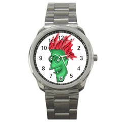 Crazy Man Drawing  Sport Metal Watch