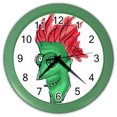 Crazy Man Drawing  Color Wall Clocks