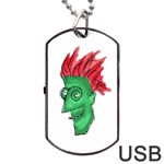 Crazy Man Drawing  Dog Tag USB Flash (One Side) Front