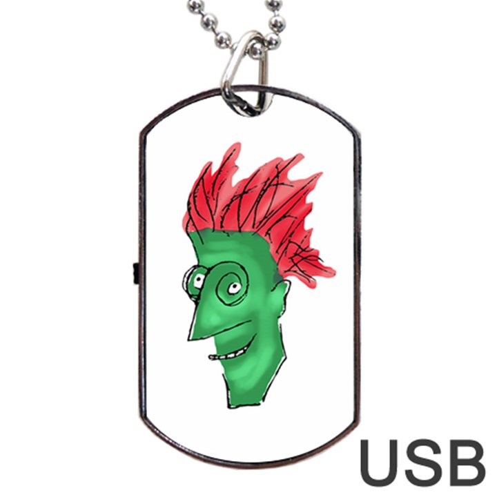 Crazy Man Drawing  Dog Tag USB Flash (One Side)