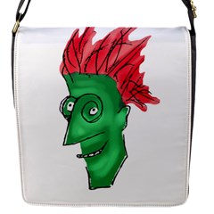 Crazy Man Drawing  Flap Messenger Bag (s) by dflcprintsclothing