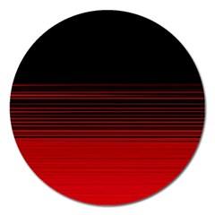 Abstract Of Red Horizontal Lines Magnet 5  (round)