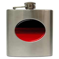 Abstract Of Red Horizontal Lines Hip Flask (6 Oz)