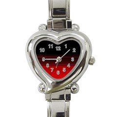 Abstract Of Red Horizontal Lines Heart Italian Charm Watch