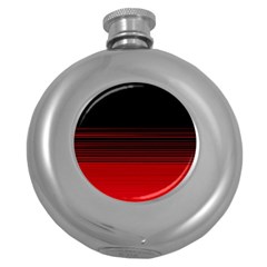 Abstract Of Red Horizontal Lines Round Hip Flask (5 Oz)