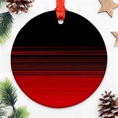 Abstract Of Red Horizontal Lines Round Ornament (two Sides)