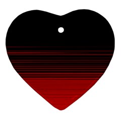 Abstract Of Red Horizontal Lines Heart Ornament (two Sides)