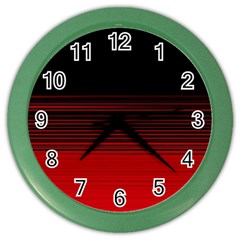 Abstract Of Red Horizontal Lines Color Wall Clocks