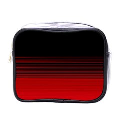 Abstract Of Red Horizontal Lines Mini Toiletries Bags