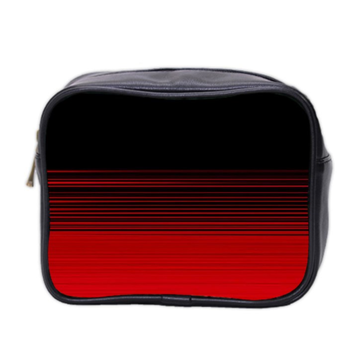 Abstract Of Red Horizontal Lines Mini Toiletries Bag 2-Side