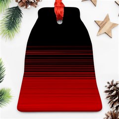 Abstract Of Red Horizontal Lines Bell Ornament (two Sides)