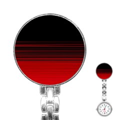 Abstract Of Red Horizontal Lines Stainless Steel Nurses Watch