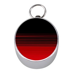 Abstract Of Red Horizontal Lines Mini Silver Compasses